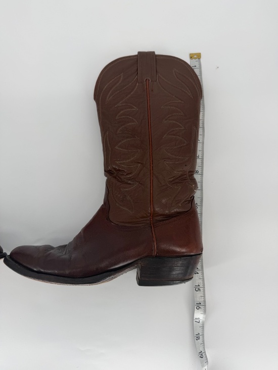 Vintage Nocona Brown Leather Western Cowboy Boots Size 9 D Made in USA Texas main image 5